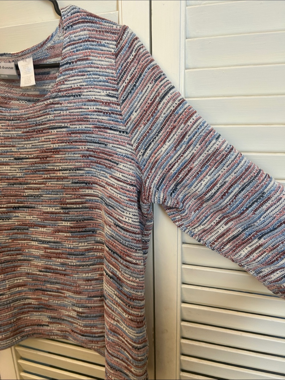 Alfred Dunner Multicolor Striped Knit Top - Pink, Blue, Cream - Picture 4 of 5